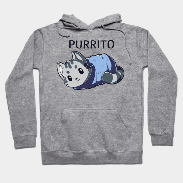 Purrito - Cute Cat Lover Quote Animal Lover Hoodie by LazyMice